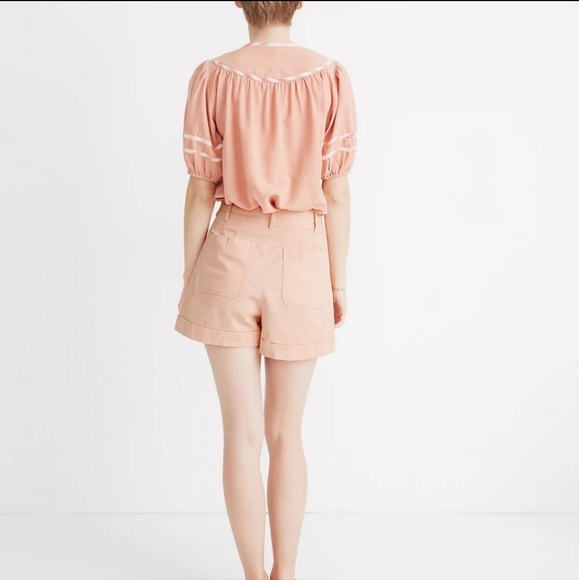 Muted Pink Madewell Pleated Shorts Sz 6 - Picture 4 of 8